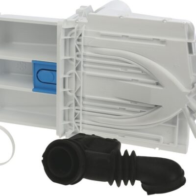 Mosógép mosószerfiók, fiókfogadóval, gumicsővel