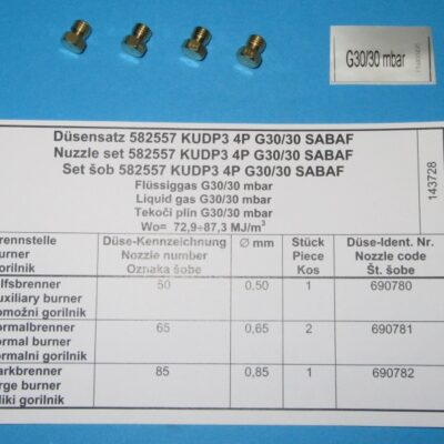 Gáztűzhelyhez PB-gáz fúvóka készlet