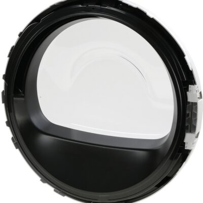 Szárítógép fekete ajtó (zsanérral, rögzító kampóval, díszkeret nélkül, külső plexi nélkül)