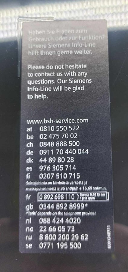 SIEMENS kávéfőző szervízajtó - Image 3