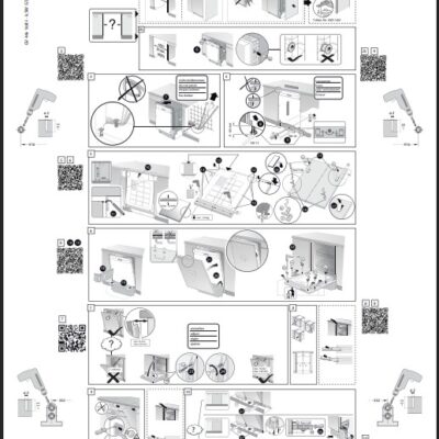 Előlap felszerelési sablon és beépítési útmutató (Teljesen beépíthető Bosch /NEFF/Siemens 45 cm mosogatógépekhez)