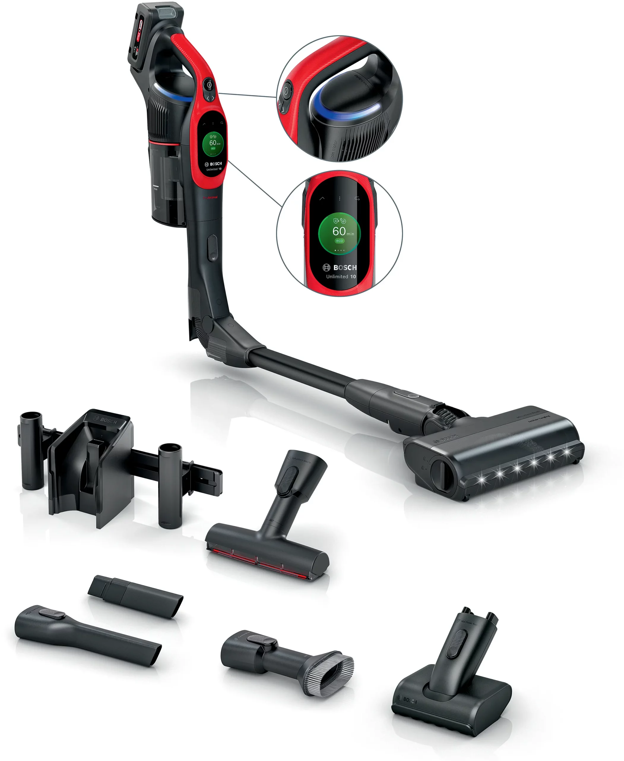 Bosch Unlimited 10 ProAnimal BCS1041PET/01 vezeték nélküli porszívó és tartozékai